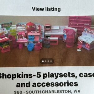 Shopkins-5 players, case and accessories
